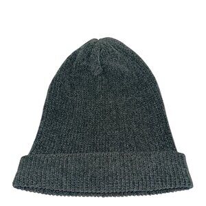 J.Crew Mens Ski Hat Beanie Gray Ribbed Knit Outdoorsy Minimalist Soft Cozy Comfy